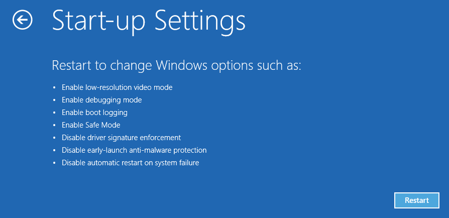再起動ボタンを押します